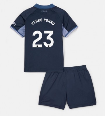 Tottenham Hotspur Pedro Porro #23 Borta Kläder Barn 2023-24 Kortärmad (+ Korta byxor)